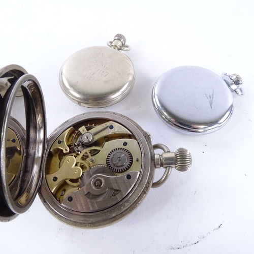 1033 - Various pocket watches and lighters, including Goliath timepiece (8)