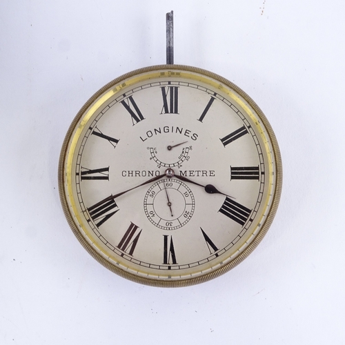 1035 - LONGINES - a rare ship's deck marine chronometer, circa 1910, silvered dial with black Roman numeral... 