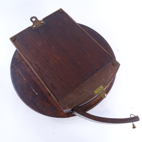 1045 - An early 20th century oak-cased circular dial wall clock, by A Powell of Leich-on-Sea, silvered dial... 