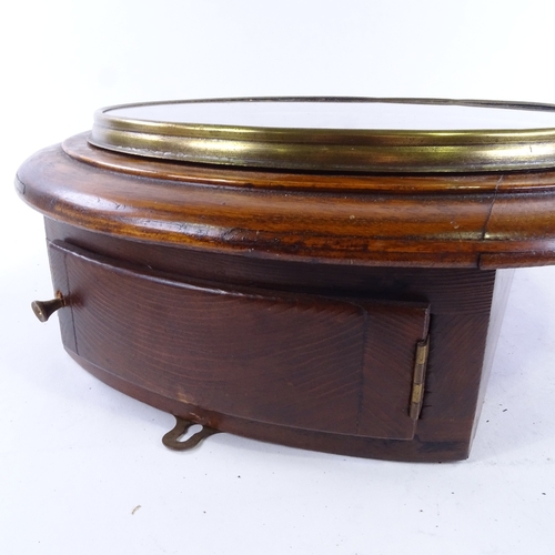 1045 - An early 20th century oak-cased circular dial wall clock, by A Powell of Leich-on-Sea, silvered dial... 