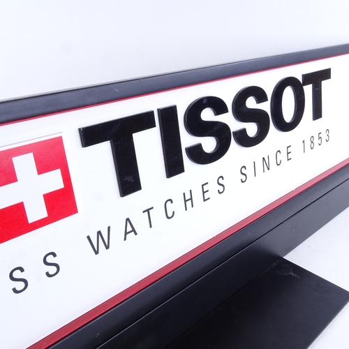 1052 - A modern Tissot watch shop advertising sign, length 72cm, height 19cm