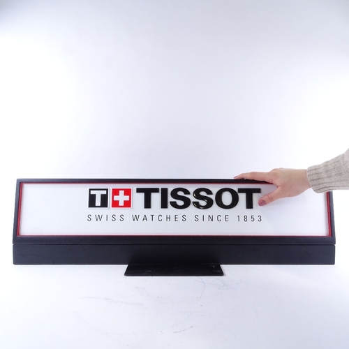 1052 - A modern Tissot watch shop advertising sign, length 72cm, height 19cm