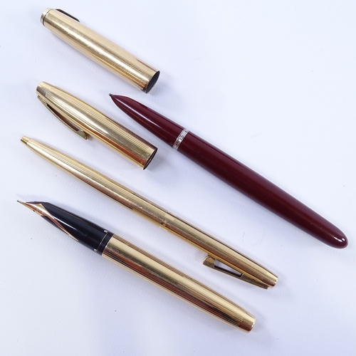 160 - Vintage fountain pens, Parker 51 and a Sheaffer fountain and ball pen set, circa 1970s'. (3)