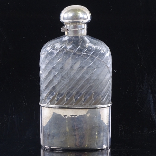 167 - A Goliath silver mounted hip-flask, hallmarked 1889 Drew & Sons, height 21cm a/f.