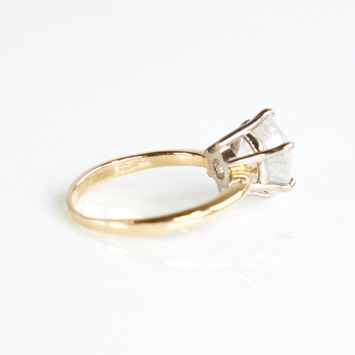 1113 - An 18ct gold 3.51ct solitaire diamond ring, in plain 6-claw setting, clarity approx I3, colour appro... 