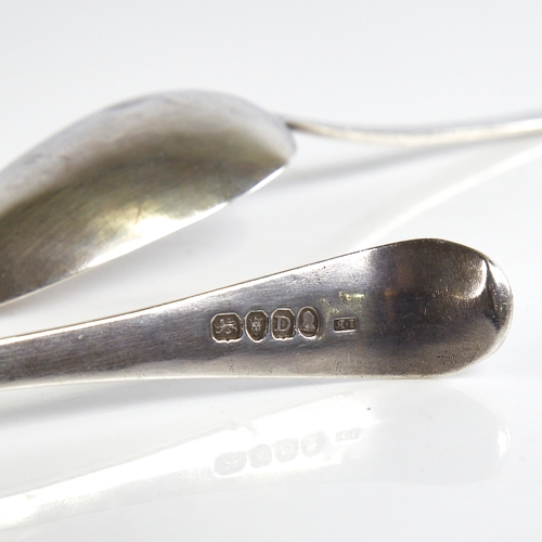 1197 - A pair of George III silver Old English pattern tablespoons, bright-cut engraved handles, maker's ma... 