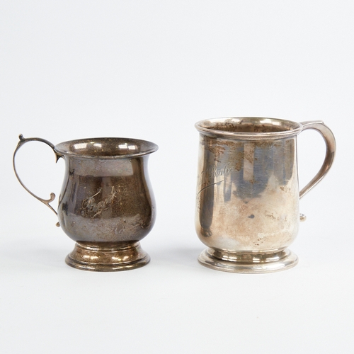 1214 - 2 George V silver christening tankards, examples by Robert Pringle & Sons, and William Suckling Ltd,... 