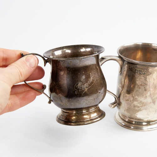 1214 - 2 George V silver christening tankards, examples by Robert Pringle & Sons, and William Suckling Ltd,... 