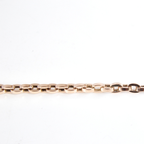 1239 - An early 20th century 9ct gold hollow cable link bracelet, bracelet length 18cm, 14.2g