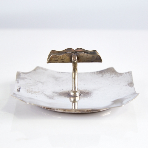 1246 - A Victorian silver desk cigar stand, canted square form with central raised stand, indistinct maker'... 