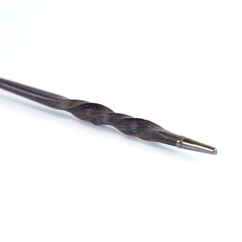 1256 - A small Georgian unmarked silver and whale baleen-handled toddy ladle, length 18cm