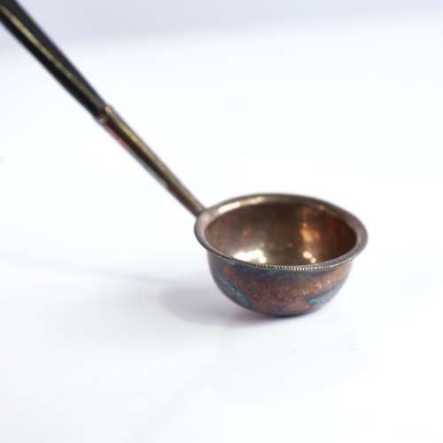 1256 - A small Georgian unmarked silver and whale baleen-handled toddy ladle, length 18cm