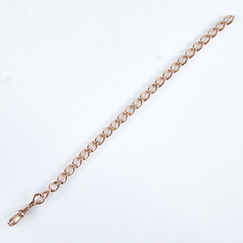 1281 - An early 20th century 9ct gold curb link bracelet, with dog clip, bracelet length 21cm, 14.5g