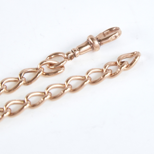 1281 - An early 20th century 9ct gold curb link bracelet, with dog clip, bracelet length 21cm, 14.5g