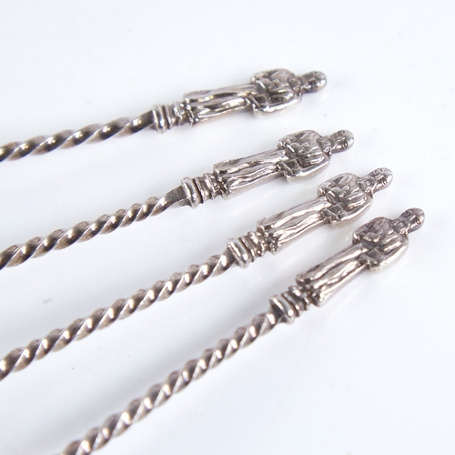 1285 - A set of 6 Victorian silver Apostle spoons, twisted stems with figural terminals, by Atkin Brothers,... 