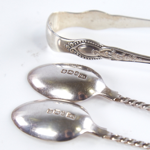 1285 - A set of 6 Victorian silver Apostle spoons, twisted stems with figural terminals, by Atkin Brothers,... 