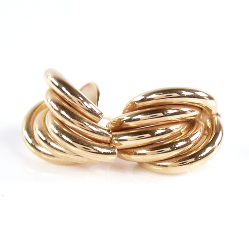 1294 - A pair of Vintage 9ct gold multi-tube half hoop earrings, earring height 26.5mm, 6g