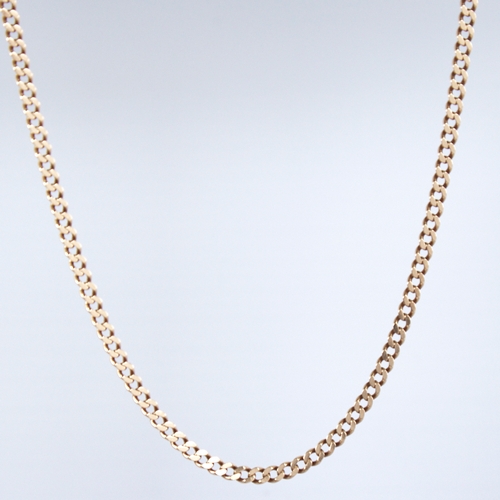 1325 - A modern 9ct gold flat curb link chain necklace, necklace length 56cm, 14.9g