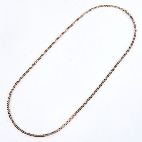 1325 - A modern 9ct gold flat curb link chain necklace, necklace length 56cm, 14.9g