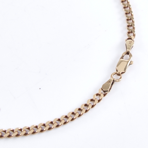 1325 - A modern 9ct gold flat curb link chain necklace, necklace length 56cm, 14.9g