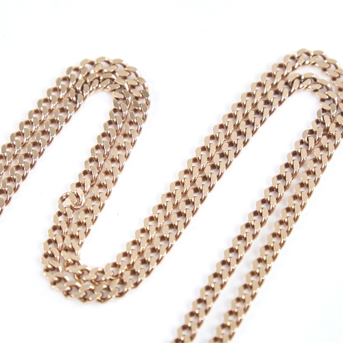 1325 - A modern 9ct gold flat curb link chain necklace, necklace length 56cm, 14.9g