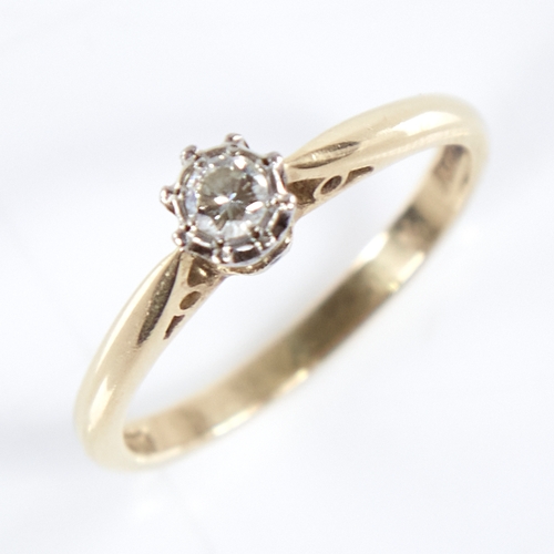 1339 - An early 20th century 18ct gold 0.1ct solitaire diamond ring, set with round brilliant-cut diamond w... 