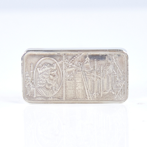 1341 - A heavy sterling silver Edward The Confessor ingot, from the series of 1000 Years of the British Mon... 