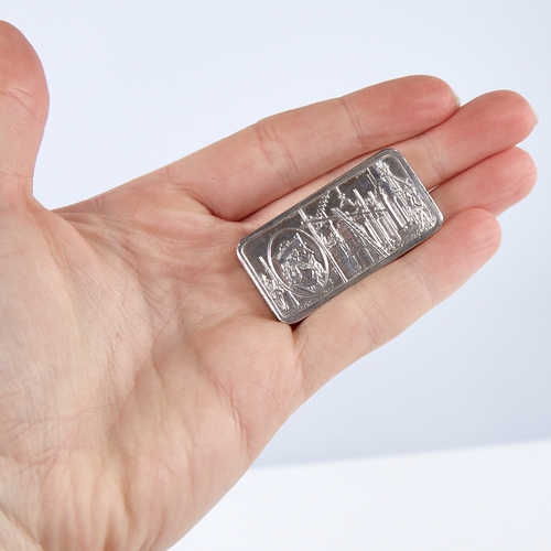 1341 - A heavy sterling silver Edward The Confessor ingot, from the series of 1000 Years of the British Mon... 