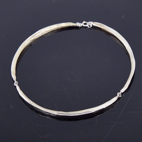 1355 - A Scandinavian sterling silver 3-section necklace, length 30cm, and a Scandinavian sterling silver z... 