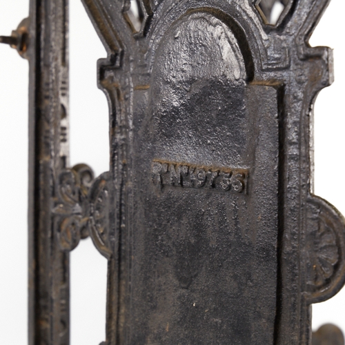 301 - A Victorian Aesthetic Movement cast-iron corner stick stand in the manner of Christopher Dresser, wi... 