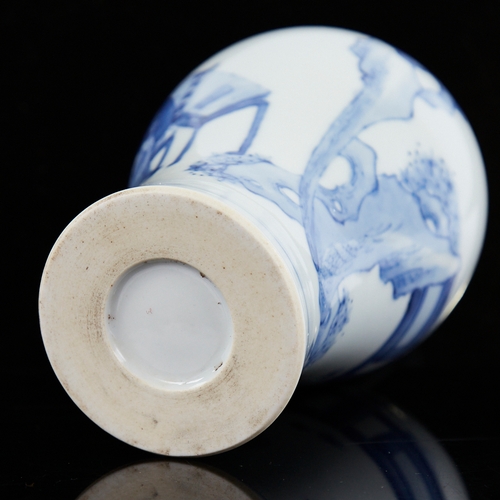 352 - A Chinese blue and white Meiping vase, hand painted decoration, height 16.5cm