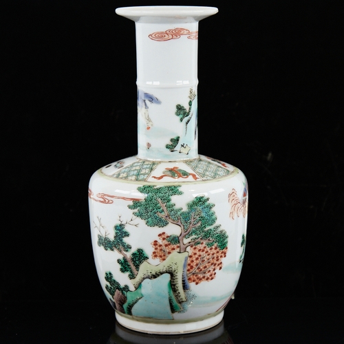 354 - A Chinese porcelain narrow-neck vase, hand painted decoration, 6 character mark, height 22cm