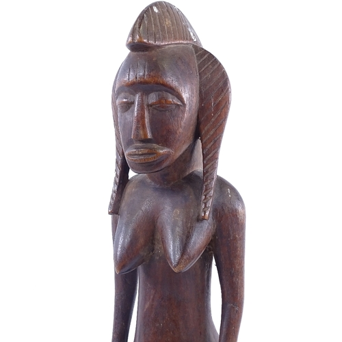 246 - An African Senufo Tribal carved hardwood fertility figure, height 42cm, ex-Benger collection