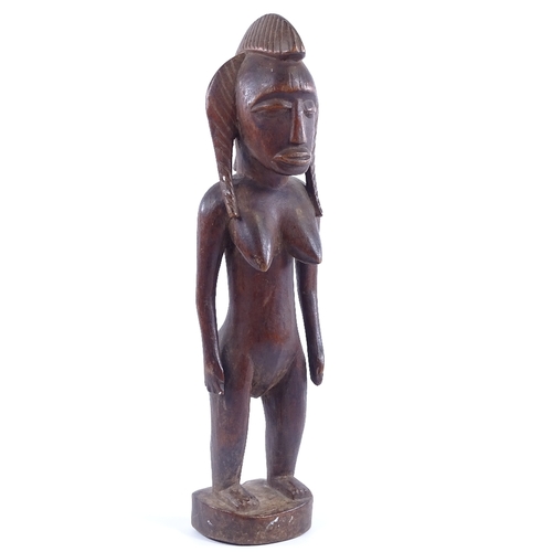 246 - An African Senufo Tribal carved hardwood fertility figure, height 42cm, ex-Benger collection