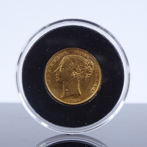 257 - Queen Victoria 1862 Young Head gold sovereign, cased with Certificate of Authenticity