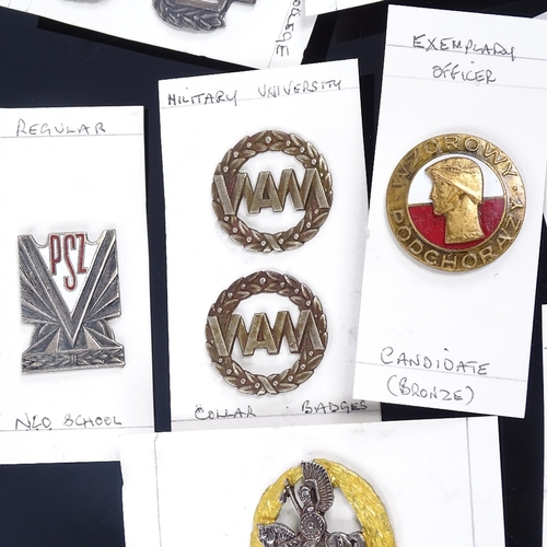 264 - A group of Polish military badges, including some enamel (12)