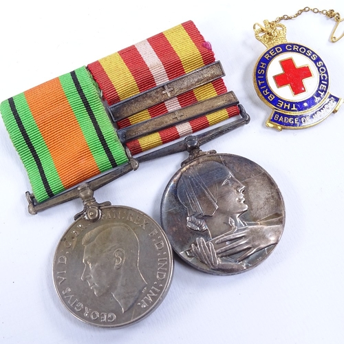 272 - A collection of Red Cross Society medals photos and badges