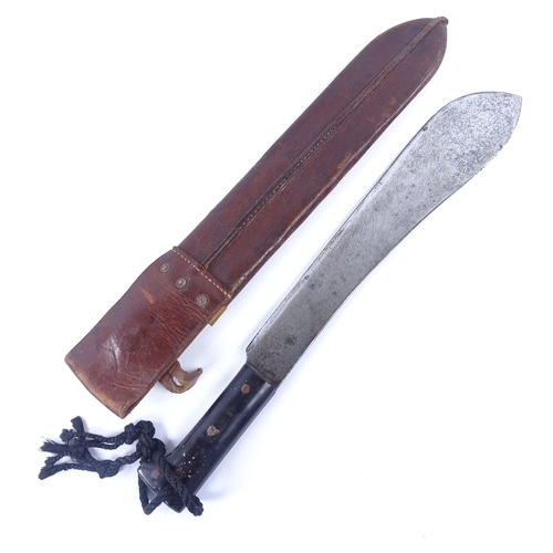 287 - An American Second World War Period machete, by Collins & Co, dated 1944, blade length 37cm with ori... 