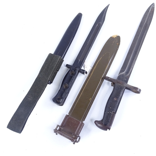 290 - US Army bayonet and scabbard, and a British Army bayonet and scabbard (2)