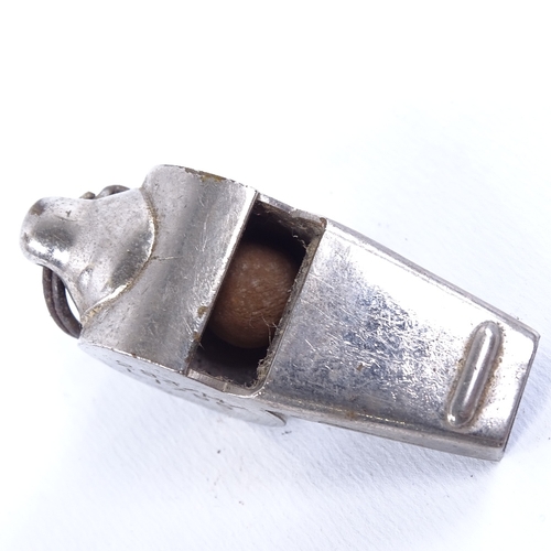 296 - An Air Ministry Second World War Fighter Pilot's nickel plate whistle