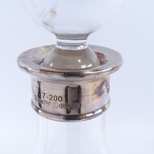 203 - The Nelson Decanter, Dartington Crystal, with hallmarked silver collar (silver mix with copper from ... 