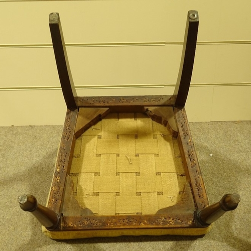 236 - A set of 6 19th century mahogany and marquetry inlaid dining chairs, on turned legs