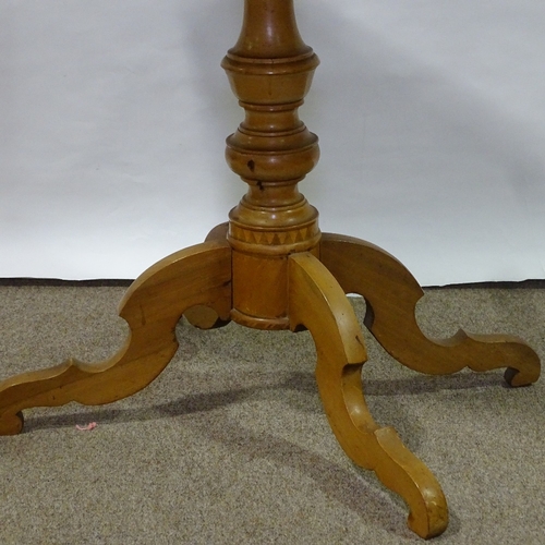 391 - An Italian walnut Sorrento tea table with marquetry horse and rider decoration, 81cm x 53cm