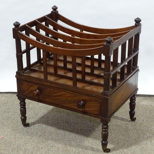 396 - A 19th century mahogany Canterbury with drawer below, width 48cm