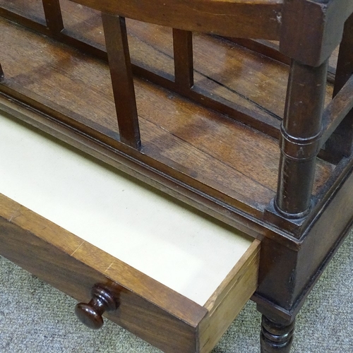 396 - A 19th century mahogany Canterbury with drawer below, width 48cm