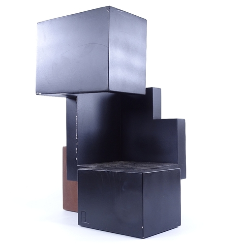 2007 - A mid-century cubist sculpture, in painted steel with makers impressed monogram 