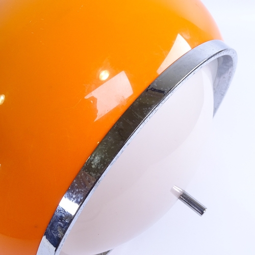 2016 - HARVEY GUZZINI, ITALY, 1960s'/70s' bud pendant light fitting in orange acrylic with chromed trim, di... 