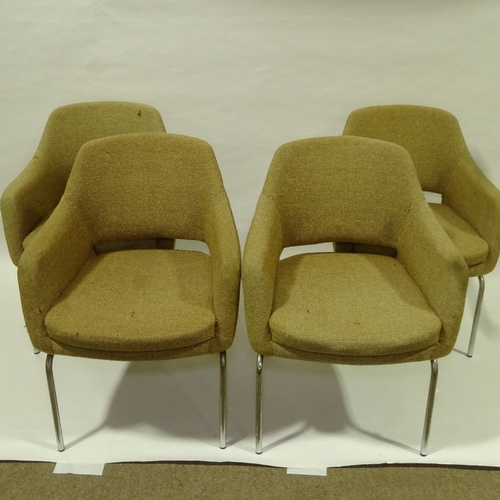 2064 - EERO SAARINEN, FOR KNOLL, set of 4 mid-century 1950's Executive armchairs, H 83cm.