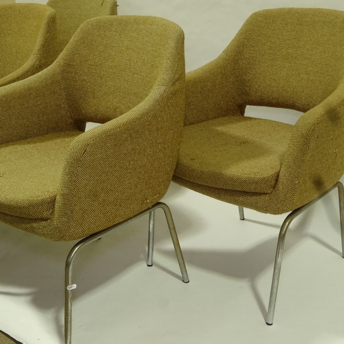 2064 - EERO SAARINEN, FOR KNOLL, set of 4 mid-century 1950's Executive armchairs, H 83cm.