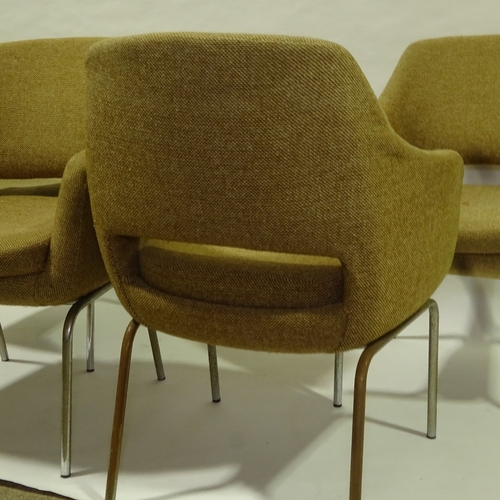 2064 - EERO SAARINEN, FOR KNOLL, set of 4 mid-century 1950's Executive armchairs, H 83cm.